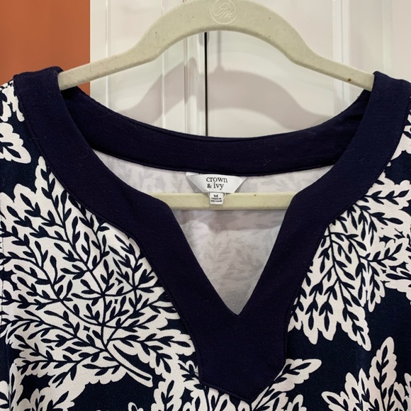 Crown & Ivy Stretch Navy/White Sleeveless Dress - Picture 3 of 3